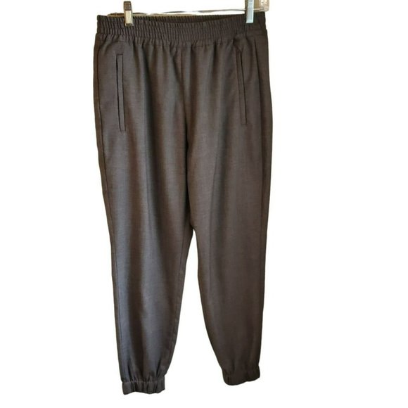 Banana Republic Women's Gray Dress Jogger Pants Size 6 Zippered Pockets Pull On - Picture 3 of 5